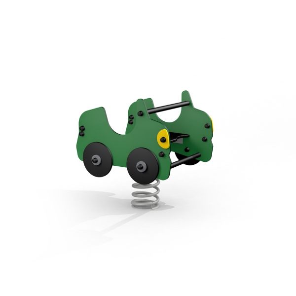 Gioco a molla verde Double Auto per parchi giochi.