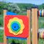 Pannello di gioco all'aperto colorato Clock in un parco giochi.