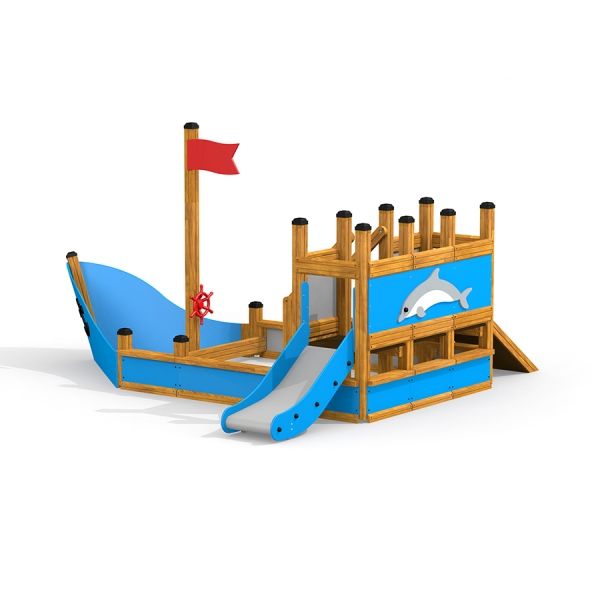 Struttura da parco giochi per bambini Small Ship with Dolphin.