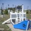 Struttura da parco giochi Small Ship with Dolphin su terreno sabbioso