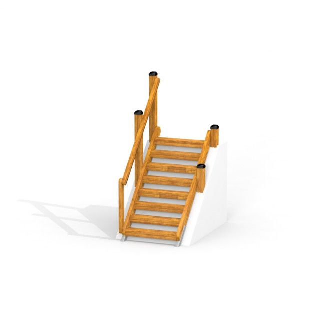 Pioneer Hill Stairs wooden ladder con corrimano per attrezzature da parco giochi