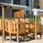 Rubik Modern Nature wooden playhouse with slide, struttura da parco giochi all'aperto.