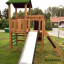 Casetta da gioco in legno con scivolo - Kiosk Modern Nature da arrampicata.