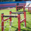Struttura da arrampicata per parco giochi in legno Trapezoidal per bambini.