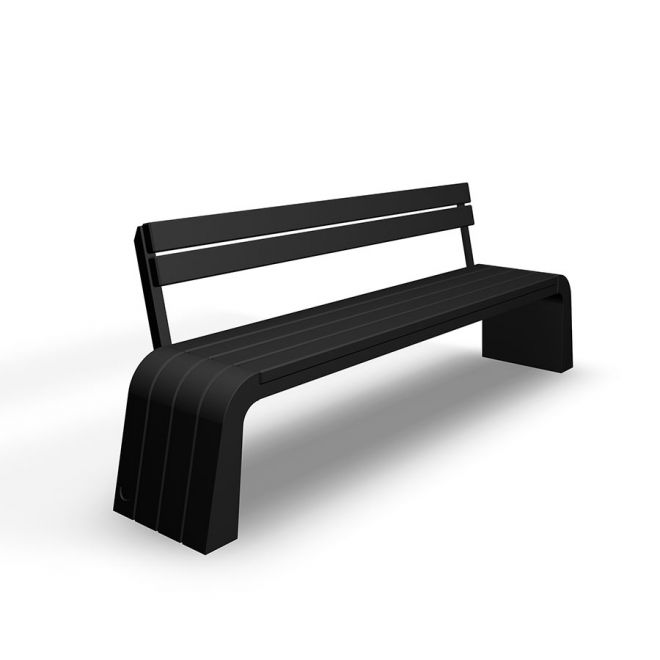 Sydney Bench seduta moderna nera da esterno