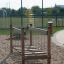 Chain Bridge in legno in un parco giochi