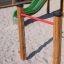 Attrezzatura da parco giochi Somersault Single con scivolo verde e barra rossa