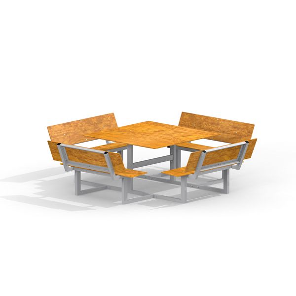 Table & Bench Quadro HPL set da pranzo da esterno.