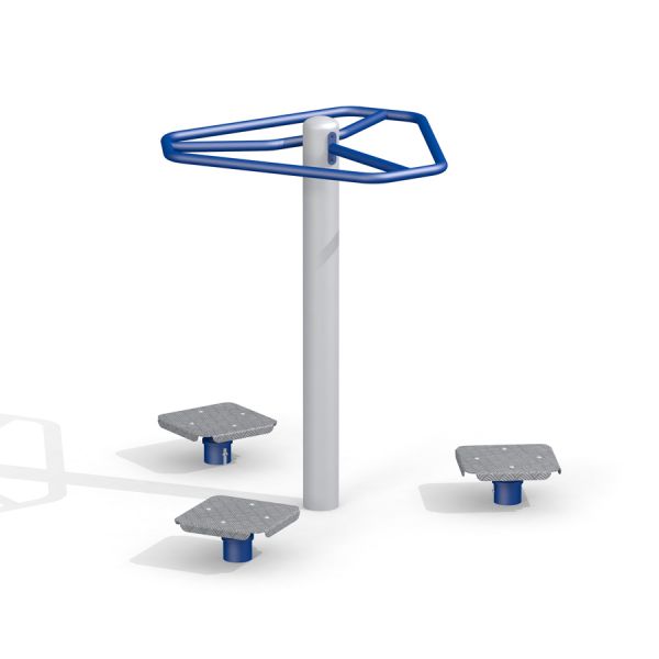 Twister attrezzatura per fitness all'aperto con tre piattaforme rotanti.